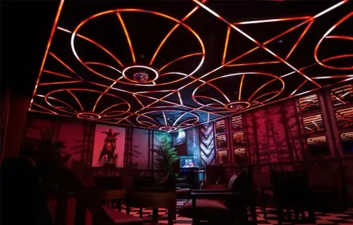 Neo-Futuristic Lounge with Iconic Lighting for Private Celebratory Events