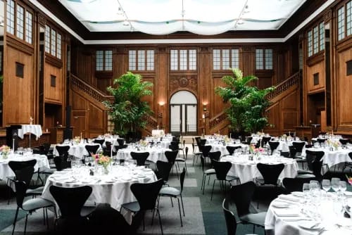 Grand Art Deco Hall With High Wooden Panelling for Lavish Banquets