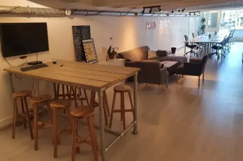 Quirky and hip meeting space with raw finishing 