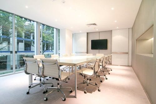 Minimalistic Boardroom With Street Views for High-Impact Meetings