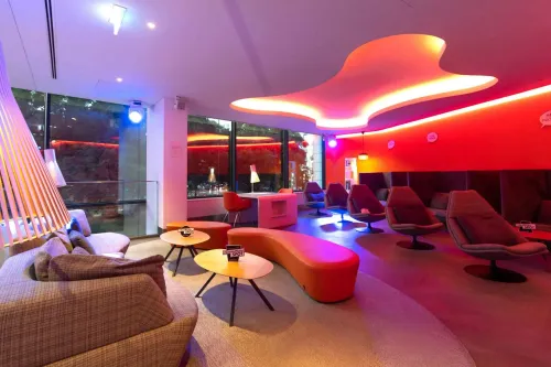 Futuristic Neon-Lit Co-Working Hub for Collaborative Workshops