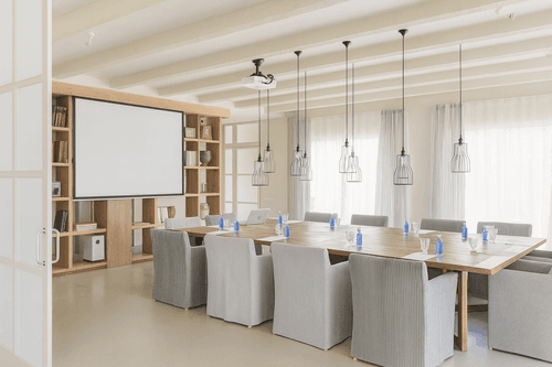 Sea-View Meeting Room in Restored Masía for Workshops