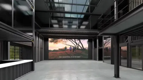 360 M² Container Complex With Glass Atrium for Exhibitions