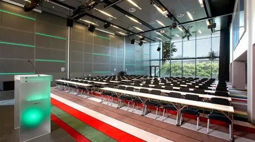 Vibrant Contemporary Hall for Dynamic Tech Conferences