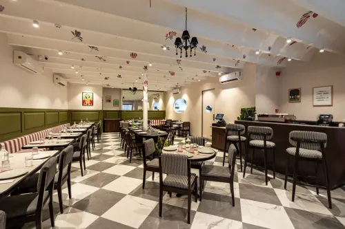 Stylish Olive-Toned Restaurant for Team Socials