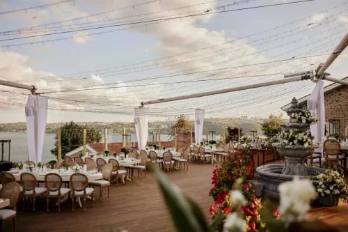 Elegant Waterfront Terrace With Rustic Charm for Sophisticated Parties