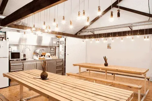 Cozy kitchen area for workshops and brainstorms