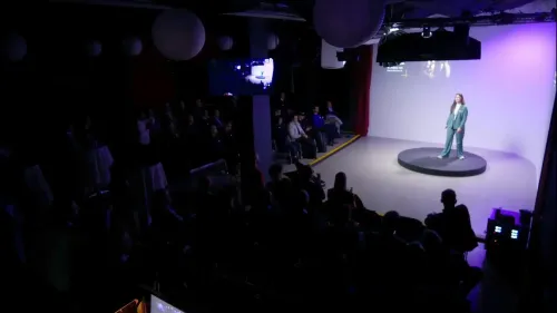 Versatile Studio With Stage Lighting and AV Setup for Hybrid Events