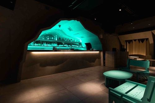 Neon-Lit Grotto With a Futuristic Edge for High-Energy Afterparties