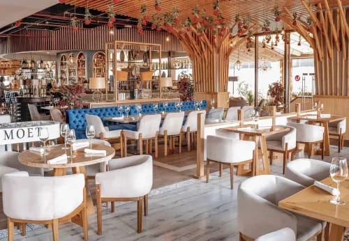 Vibrant Nature-Inspired Venue With Open Kitchens for Culinary Showcases