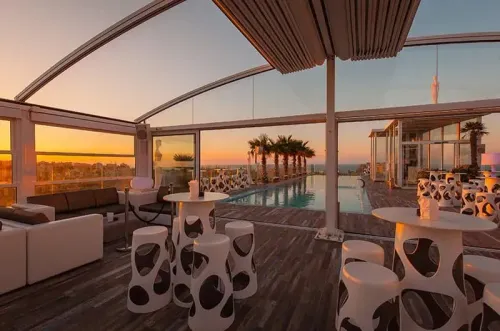 Modern Rooftop Poolside Venue With Scenic Views for Stylish Parties
