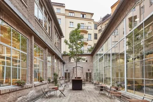 Industrial Glass Atrium With Courtyard Charm for Sophisticated Events