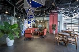 Origami-Inspired Lounge With Geometric Panels for Creative Workshops