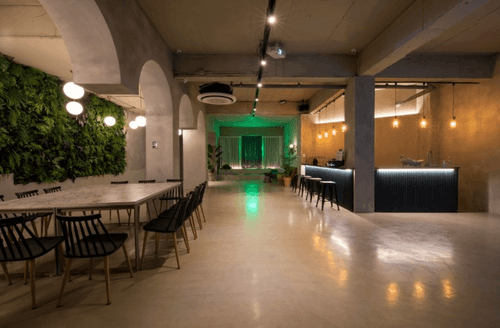 Charming Minimalist Venue With Greenery for Intimate Corporate Gatherings