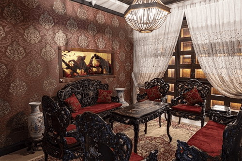 Ornate Oriental-Inspired Room for Elite Meetings and Intimate Gatherings