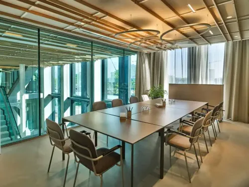 Sleek glass room with plenty of natural light