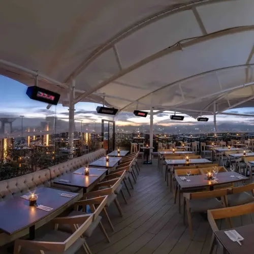 Open-Air Rooftop Brewpub With Stunning City Views for Sunset Cocktails