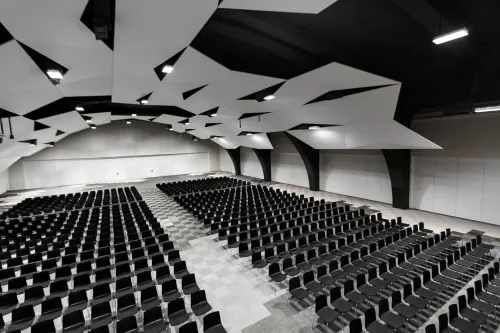 Modern Futuristic Auditorium for Dynamic Tech Conferences
