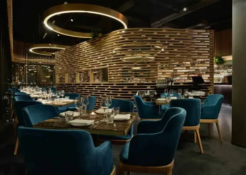 Glamorous restaurant with stylish decor for private dining