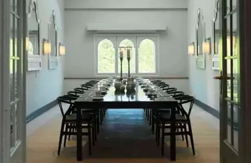 Sophisticated Dining Hall With Garden Views for Exclusive Gatherings