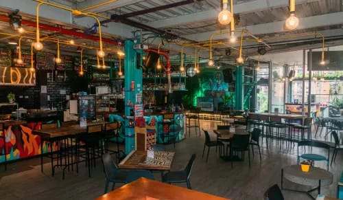  Colourful Industrial Rooftop With Eclectic Quirky Aesthetics for Vibrant Parties