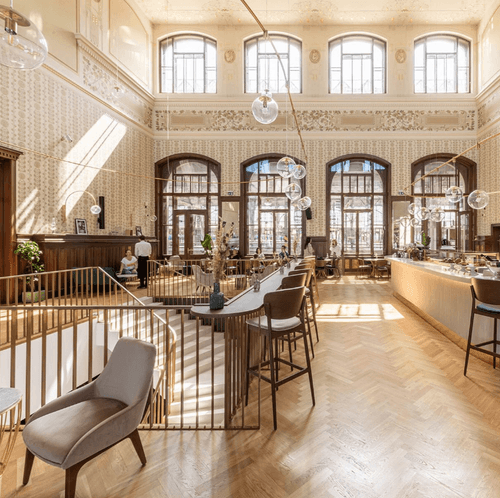 Elegant Beaux-Arts Café With Ornate Ceilings for High-End Receptions