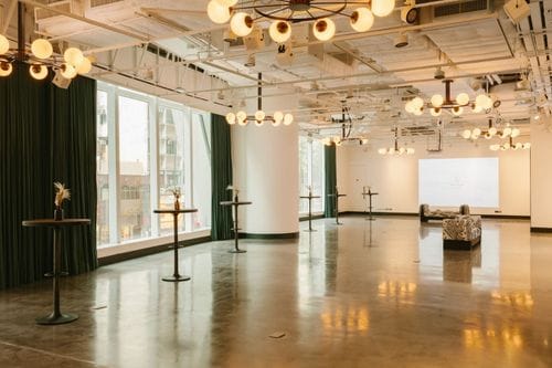 Stylish Event Venue with Floor-to-Ceiling Windows