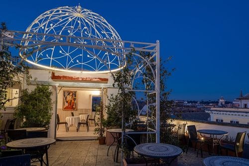 Rooftop Escape With Lush Pergolas and Stunning Historic City Views for Memorable Festivities