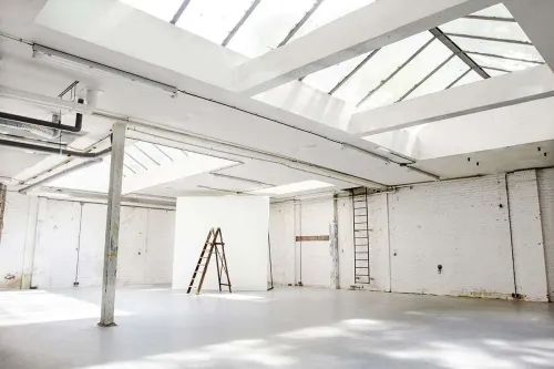 Bright Industrial Studio With Skylights for Innovative Launches