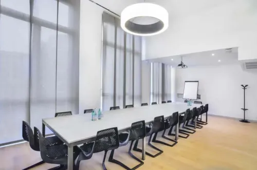 Luminous Modern Boardroom With Serene Setting for Impactful Meetings