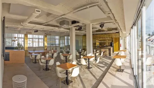 High-end event space overlooking skyline