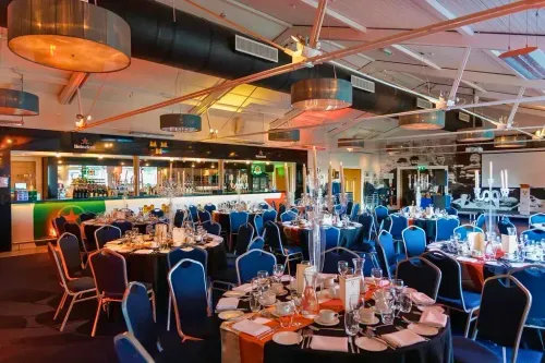 Industrial-Touched Function Room With Club Bar for Social Nights