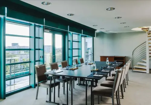 Glass-Walled Boardroom With Scenic Views for Strategic Gatherings
