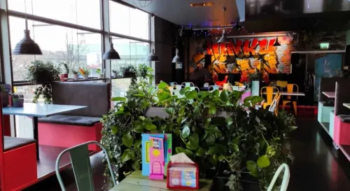 Vibrant Urban Haven With Striking Graffiti Art for Cocktail Receptions