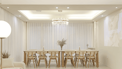 Warm and Stylish Event Space With Spacious Wood Terrace