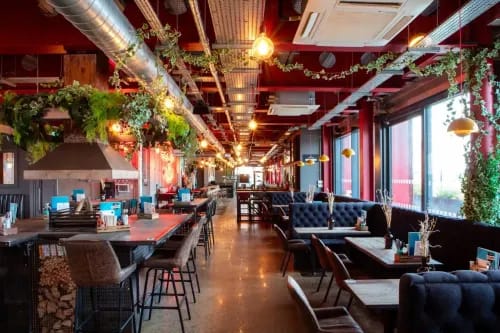 Industrial Beer Bar With Outdoor Terrace for Office Parties