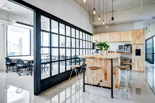 Sleek Black-Framed Glass Space for Modern Meetings and Collaborations