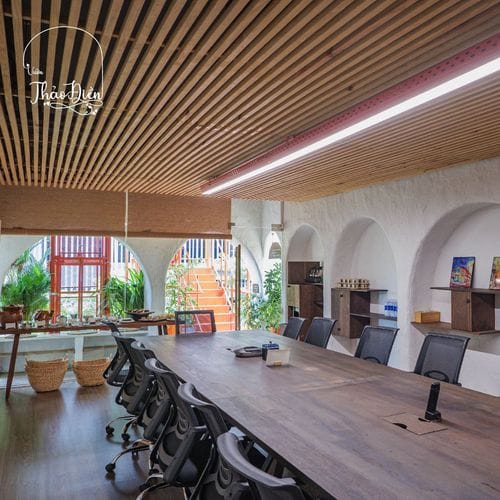 Rustic Mediterranean-Inspired Boardroom for Creative Meetings