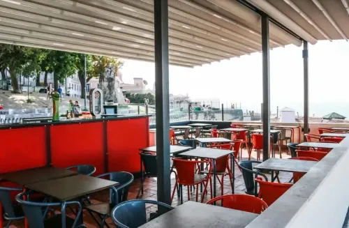 Black and Red Rooftop Venue With Panoramic Views for Chic Gatherings