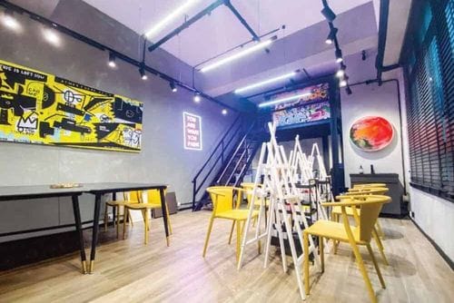 Vibrant Art-Filled Studio for Inspiring Creative Workshops