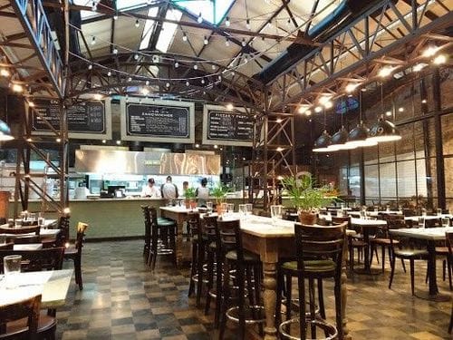 Industrial-Style Setting with Flexible Seating for After-Work & Dining Meetings