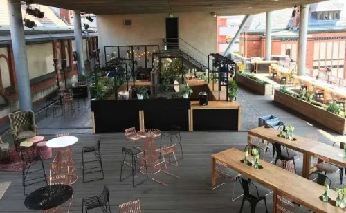 Stylish Industrial Deck With Stunning Waterfront Views for Exclusive Receptions