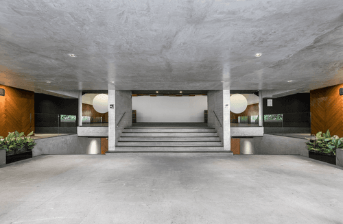 Black Minimalist Terrace With Urban Elegance for Stylish Launch Events