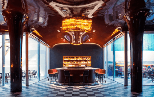 Chic Bordeaux-Themed Restaurant With a Festive Atmosphere