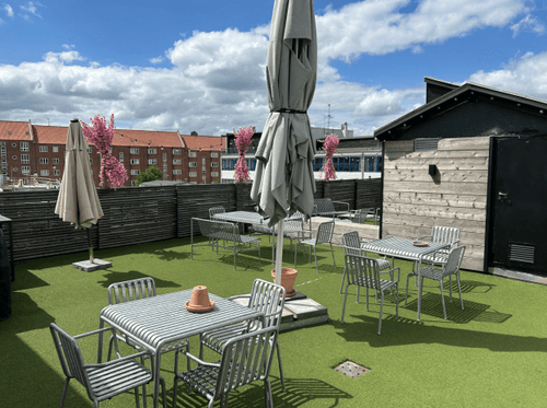 Urban Rooftop Terrace With Panoramic City Outlook