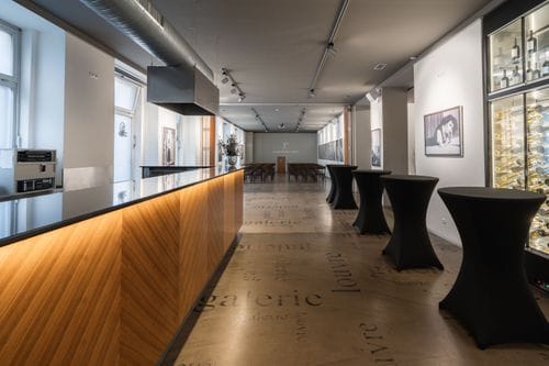 Elegant Grand Café With Modern Minimalist Spaces for Sophisticated Receptions