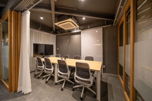 Contemporary Meeting Room With Scandinavian Flair for Client Meetings