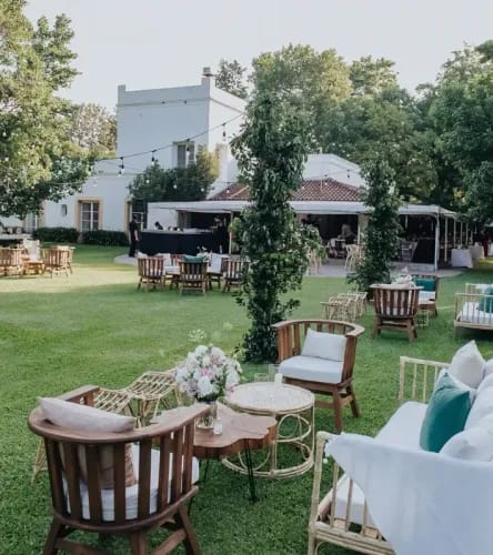Forest-Edge Garden Estate With Pool and Tent for Outdoor Events