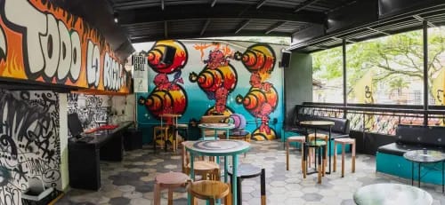 Unique Eclectic Venue With Vibrant Graffiti Art for Creative Gatherings