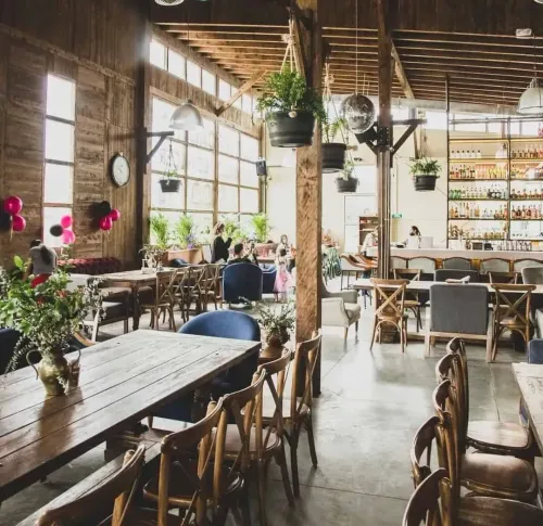 Rustic Industrial Barn With Warm Ambience for Laidback After-Work Events